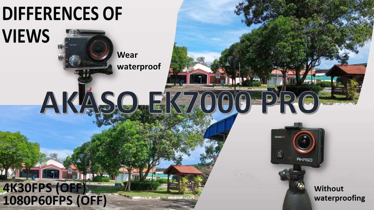 AKASO EK7000 PRO 4K, WEARING & WITHOUT WATERPROOF CASING VIEW
