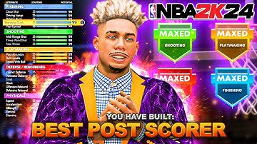 THE MOST OVERPOWERED POST SCORER BUILD is BREAKING NBA 2K24… SHARPSHOOTING POST SCORER IN NBA 2K24!