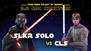 3v3 - SLKR Solo vs Commander Luke | SWGOH GAC GL Kylo Ren vs CLS Counter