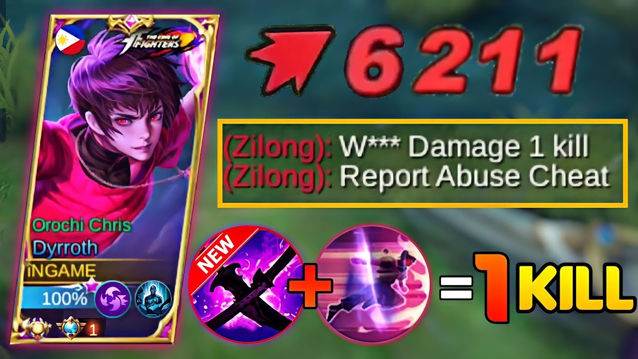 NEW DYRROTH FULL HYBRID BUILD + 2ND SKILL = 1 KILL DELETE DAMAGE HACK