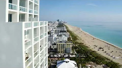 downtown miami beach buildings by aerial drone SBV...