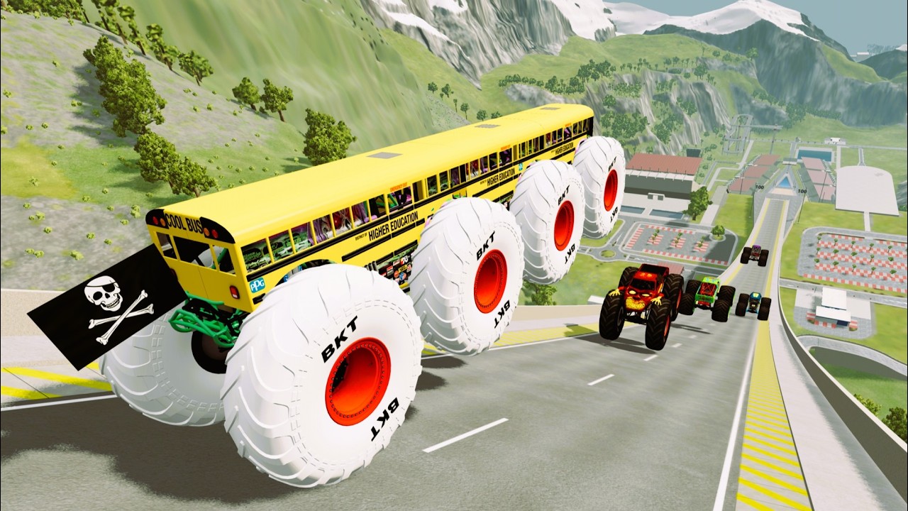 Epic High Speed Monster truck jumps CAR Stunts & crashes #82 | BeamNG Drive