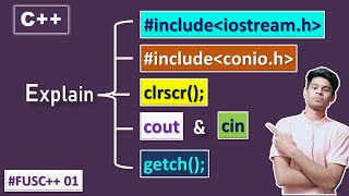 Explain #include /iostream.h /conio.h/ cout /cin/ every step in C++ | Lecture 01 |@FardinUddinShaik