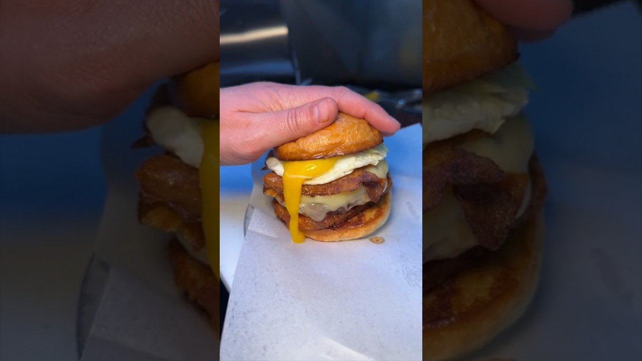 The WAKE N BAKE BURGER from Harlem Public in Harlem, NYC! 🍔💨🤤 #DEVOURPOWER