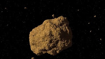 Large Asteroid Tumbling Through Space Motion Graphics