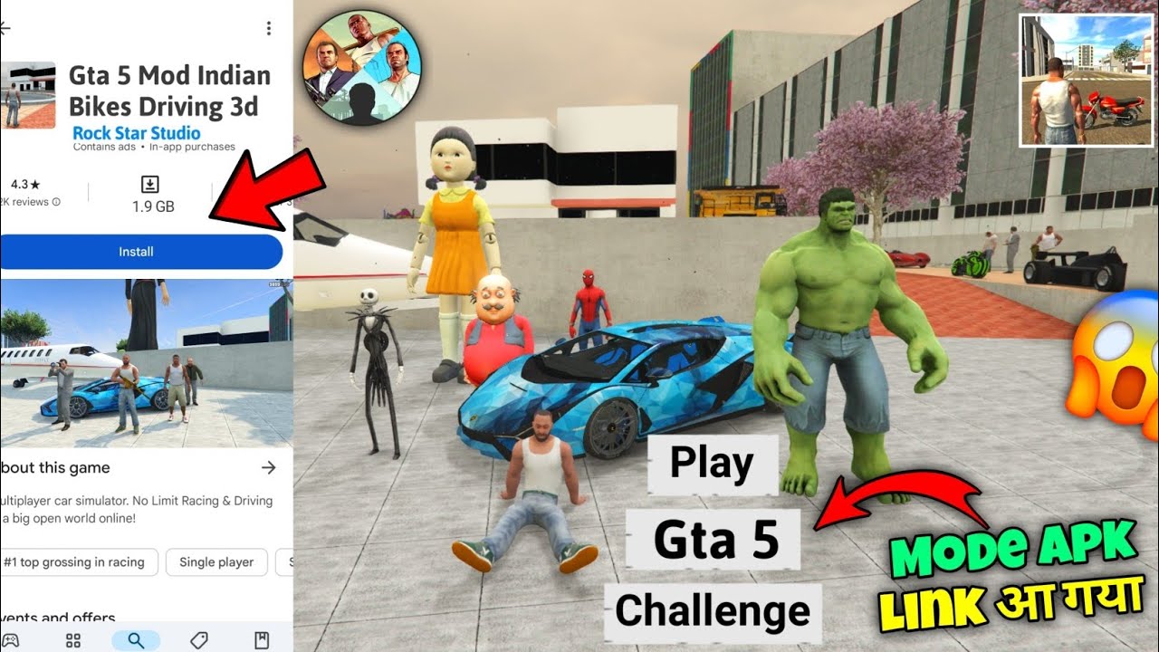 Gta 5 mod apk Download Mobile Indian Bikes Driving 3D