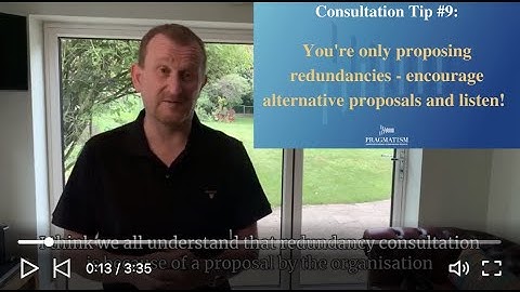 Redundancy consultation tip #9 - alternative proposals.