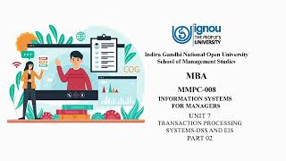 MMPC 008 UNIT 7 TRANSACTION PROCESSING SYSTEMS DSS  AND  EIS  PART 02