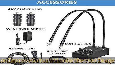 Microscope Light 6W 6500K Dual Gooseneck Spotlight with Adjustable Lights Microscope 64 LED Ring Il