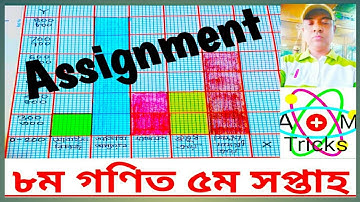অষ্টম শ্রেণি গণিত পঞ্চম সপ্তাহের এ‍্যাসাইনমেন্ট। Class eight math 5th week assignment.