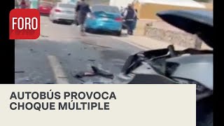 Autobús sin frenos provoca choque en Malinalco, Estado de México - Las Noticias