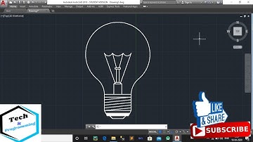 Making light bulb in Autocad ||AutoCad 2D Practice Drawing Exercise-14||Tech&Programming