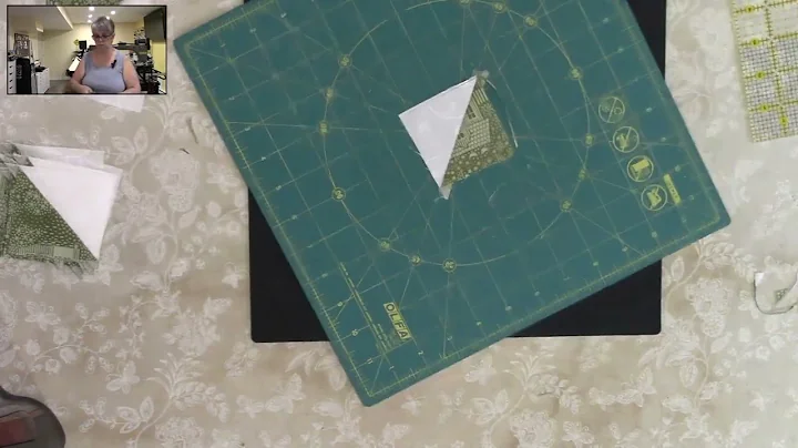 How to square up a half square triangle with Phyllis for Mad Moody Quilting Fabrics