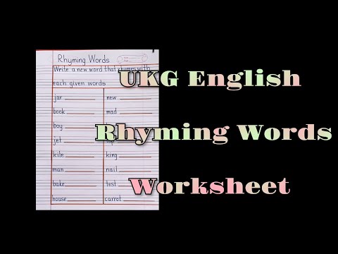 Rhyming words TLM ideas | English TLM for Primary School - YouTube