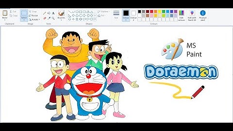 How to draw Doraemon in Ms Paint with Mouse | Doraemon family | Drawing of @doraemon  in Ms paint