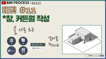[BIM-PROCESS강의_레빗] (10분) #11 창 커튼월 작성(소리O) CNV강의