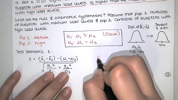 Prob. 9.2.12 - Test a/b 2 means, conf. int., st. devs. assumed not equal, given sample, right-tailed