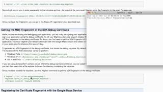Android Application Development Tutorial   130   Obtaining Google Maps API debug key   YouTube
