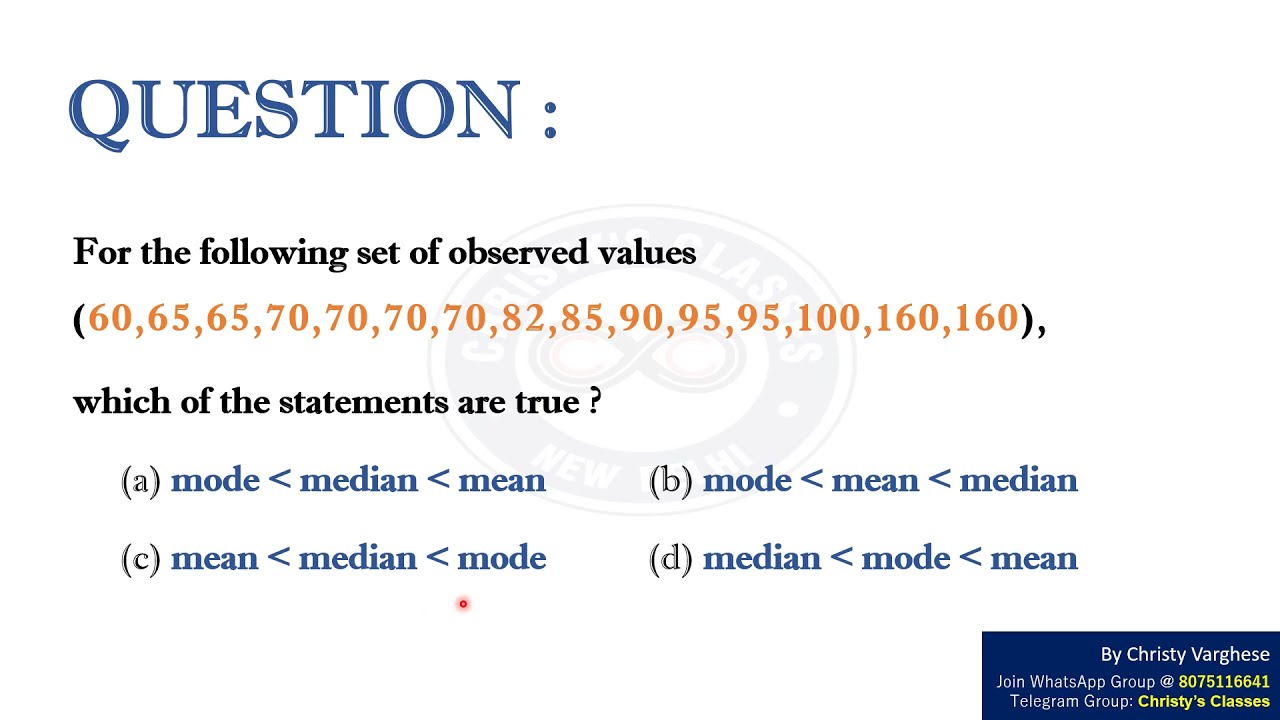 Mean Median Mode Questions Practice Questions On Mean, Median And Mode