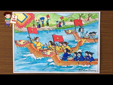 Vẽ Tranh Đề Tài Lễ Hội Đua Thuyền Rồng - Mỹ Thuật 9 / How To Draw Of A  Spring Festival Theme. - Youtube