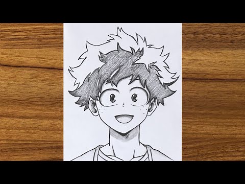 How to draw Izuku Midoriya step by step || Anime pencil drawing tutorial || Manga character drawing