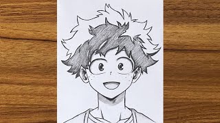 How to draw Izuku Midoriya step by step || Anime pencil drawing tutorial || Manga character drawing