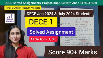 DECE 2024 Solved Assignments English Level Up Learning Simran Gumber
