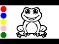 Frog Drawing - Animal Painting &amp; Coloring for Kids and Toddlers