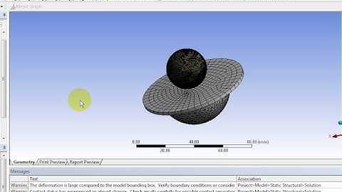 Ansys, metal sheet deforming.