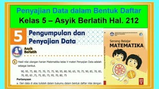 Asyik Berlatih Hal 212 Penyajian Data Dalam Bentuk Daftar Senang Belajar Matematika Kelas 5 Bab 5 Youtube