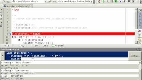 PHPEdit Immediate evaluation tutorial