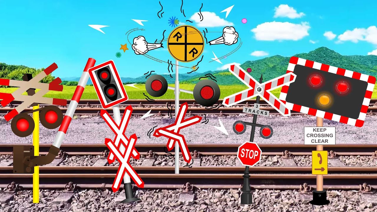 踏切がスリップスイッチに挟まれて立ち往生 Railroad Crossing Stuck