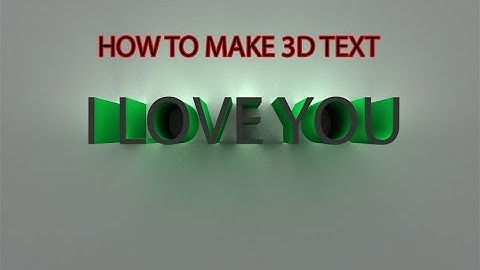 How to Make 3D Text - Photoshop CC&Cs6 2016 Best Tutorial Part-1