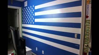flag american wall painting