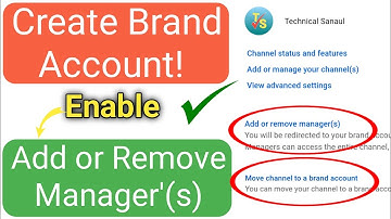 How to Create Brand Account YouTube | How to Enable Add Remove Manager