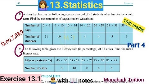 10th class math| Chapter 13| Statistics |🙋‍♀️Exercise 13.1 |💁‍♀️Q no 7,8&9| part 4|CBSE|NCERT|
