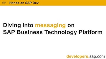 Diving into messaging on SAP Business Technology Platform - Part 1 - Setup and overview