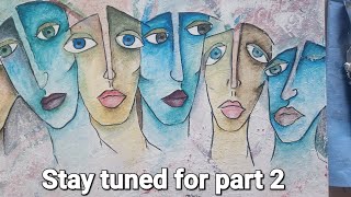 Textured Abstract faces Part 1 inspired by Michael Lang art