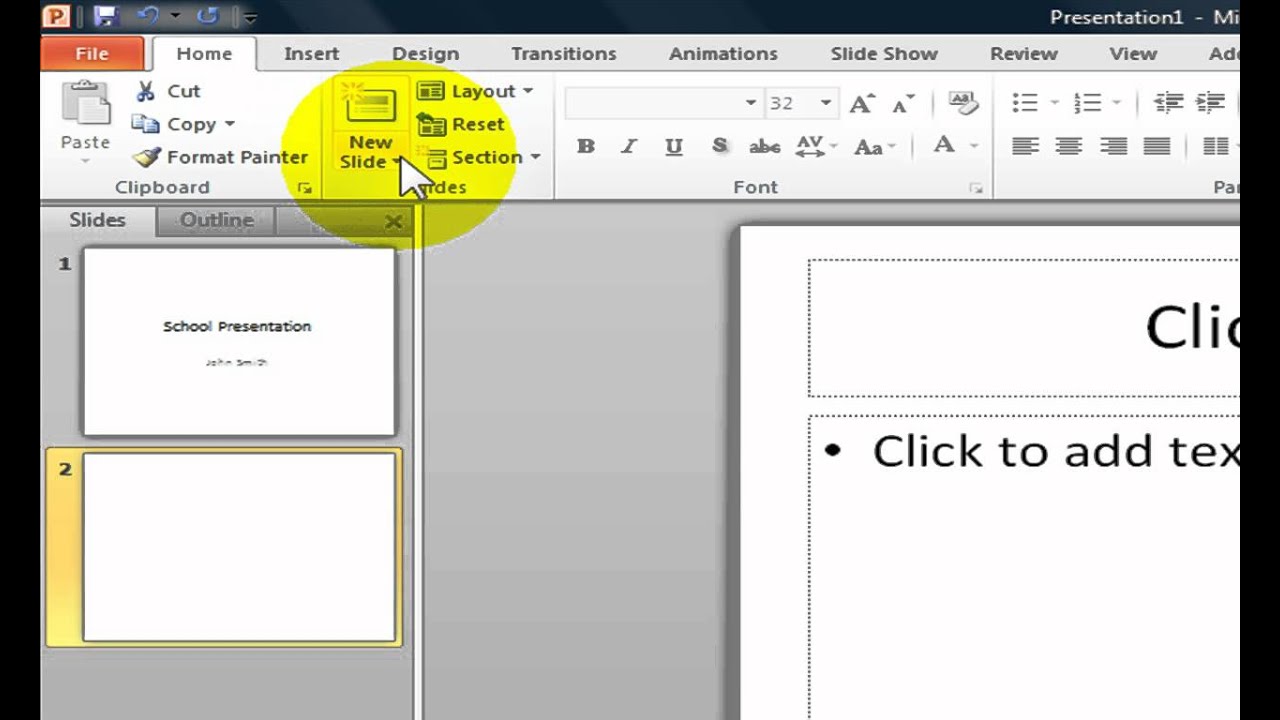 how to insert slides in powerpoint from another presentation