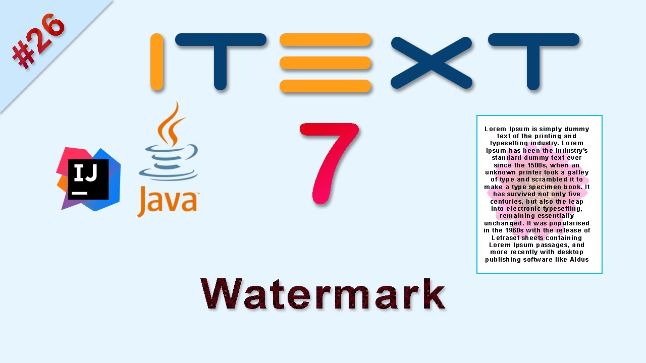 Muốn thêm dấu thủy tinh vào tài liệu PDF của bạn bằng Java? Hình ảnh liên quan tới keyword iText PDF watermark Java sẽ giúp bạn hiểu rõ hơn về cách thức làm việc của iText.