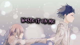 AMV Nightcore Lyrics🎶WASTE IT ON ME - BTS & STEVE AOKI (FRENCH COVER)