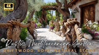 🪵✨ Create a Dream Rustic Mediterranean Garden Decor DIY Using Driftwood, Rope & Natural Stone!