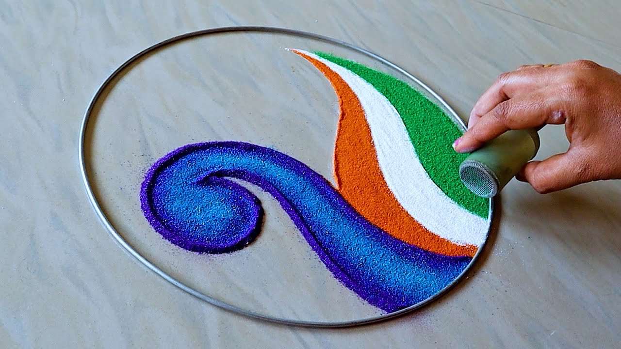 Independence Day Rangoli Designs Easy Rangoli Design Easy Peacock