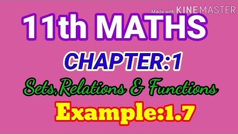 TN- 11th MATHS Chapter:1 ( Example - 1.7 )