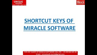 3. SHORTCUT KEYS OF MIRACLE ACCOUNTING SOFTWARE screenshot 4