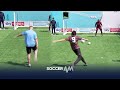Man city fans take on soccer am in the volley challenge 