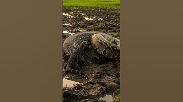 Python attack lizard  #angrytiger #monitorlizard #nature #wildlifeentertainment #reptile  #snake