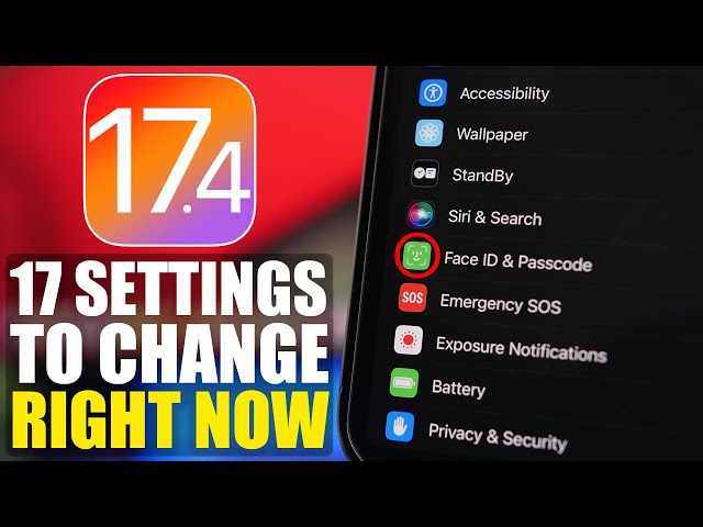 iOS 17.4 - 17 Settings You NEED to Change Immediately ! class=