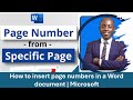How to insert page numbers in a Word document Microsoft