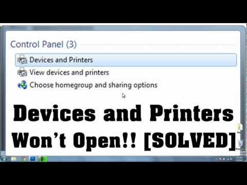 [SOLVED] - Devices And Printers Will Not Open Or Load! Fixed